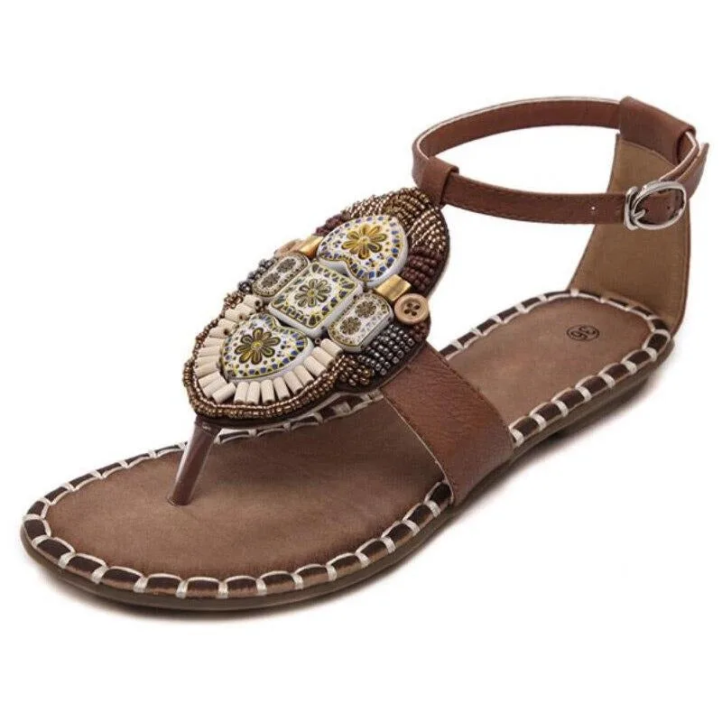 Sandales africaines plates en tissu