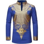 Chemises africaines pour Homme dashiki bleu