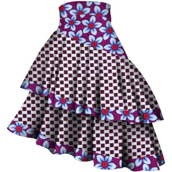 Jupes africaines motif bleu