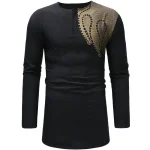 T shirts africains à manches longues pour homme