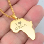 Colliers africains en forme de continent