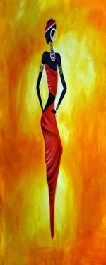 tableau femme africaine effet peinture à huile
