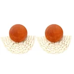 Boucles d'oreilles en paille tressée