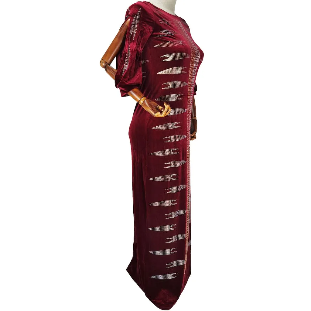 Robe africaine en bordeaux