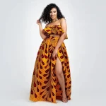 Robe africaine en jaune éclatant