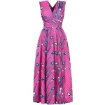 Robe africaine - teinte rose éclatante
