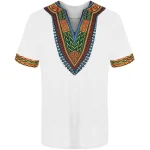 T shirts africains blanc pour homme