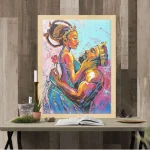 Tableaux africains traditionnels - Couple amoureux