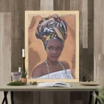 Tableaux africains traditionnels - Portrait de femme
