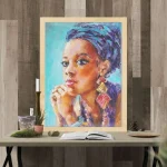 Tableaux africains traditionnels - Portrait de femme
